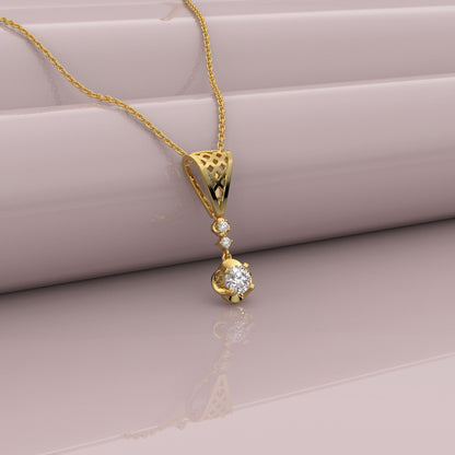 Drop Bar Moissanite Diamond 925 Silver Necklace