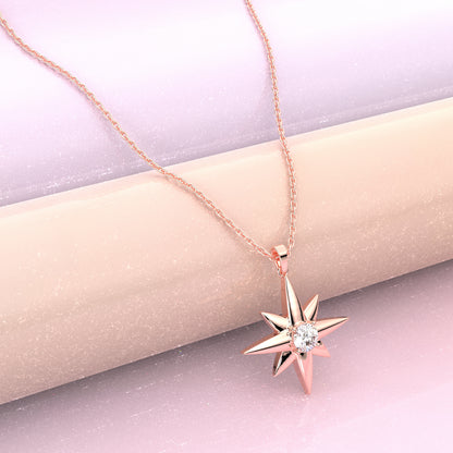 Star Moissanite Diamond 925 Silver Necklace