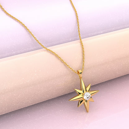 Star Moissanite Diamond 925 Silver Necklace