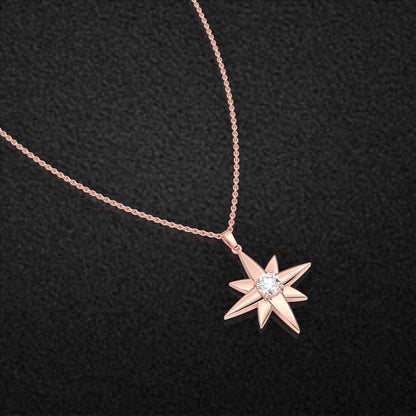 Star Moissanite Diamond 925 Silver Necklace