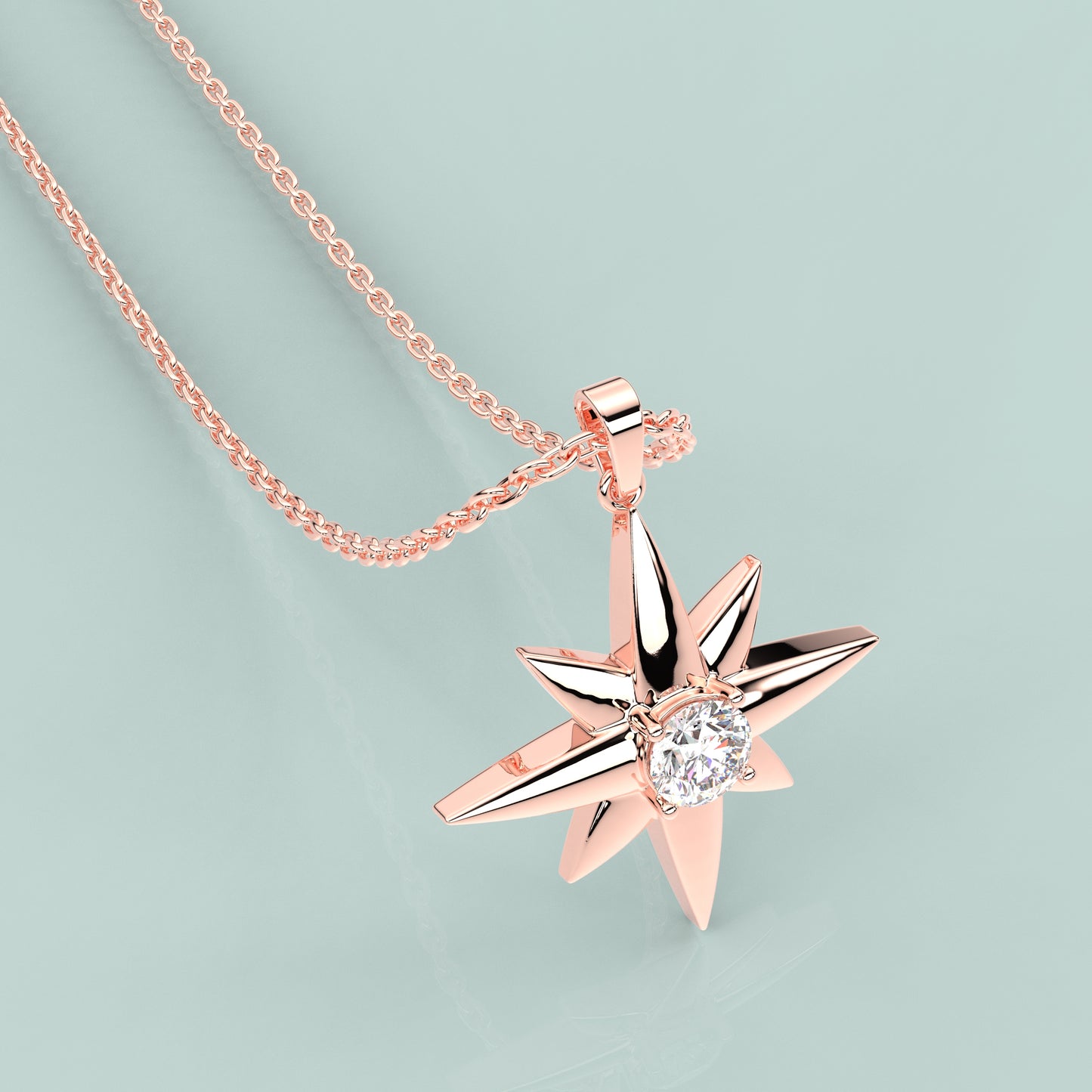 Star Moissanite Diamond 925 Silver Necklace