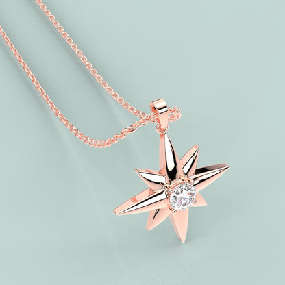 Star Moissanite Diamond 925 Silver Necklace