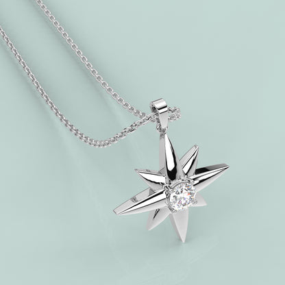Star Moissanite Diamond 925 Silver Necklace