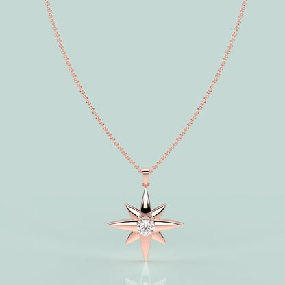 Star Moissanite Diamond 925 Silver Necklace