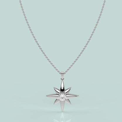 Star Moissanite Diamond 925 Silver Necklace