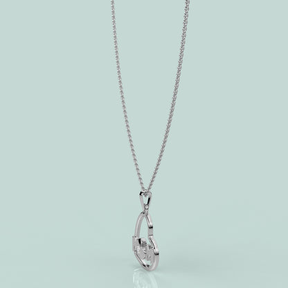 Heart (MOM) Moissanite Diamond 925 Silver Necklace