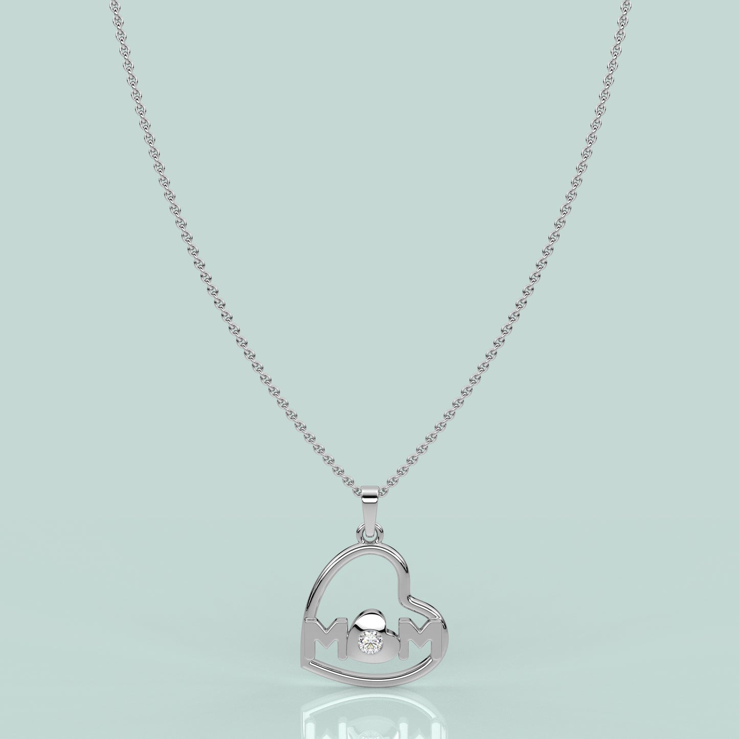 Heart (MOM) 925 Sterling Silver Necklace