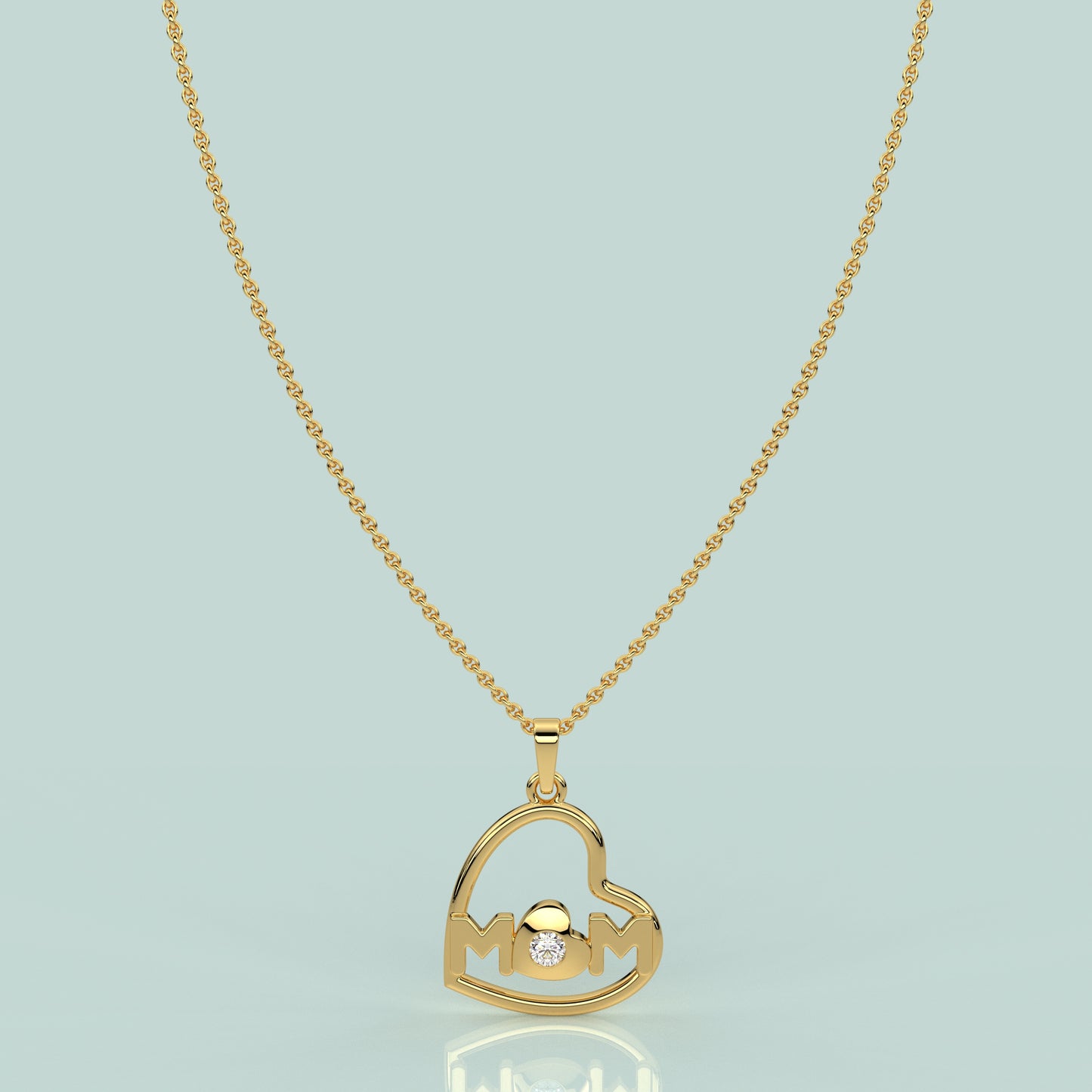 Heart (MOM) Moissanite Diamond 925 Silver Necklace