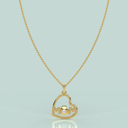 Heart (MOM) Moissanite Diamond 925 Silver Necklace