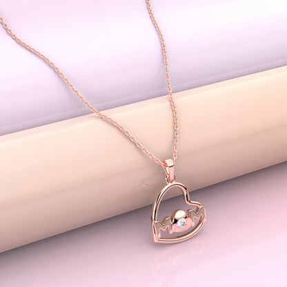 Heart (MOM) Moissanite Diamond 925 Silver Necklace