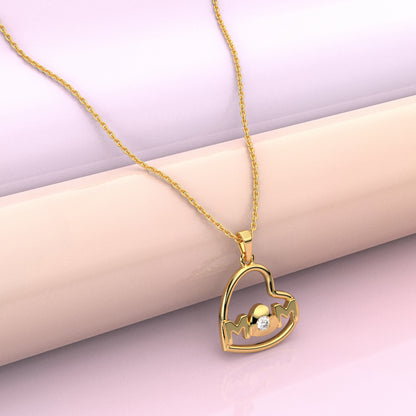 Heart (MOM) Moissanite Diamond 925 Silver Necklace