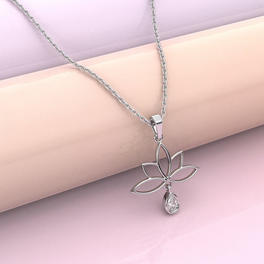 Tree Leaf Moissanite Diamond 925 Silver Necklace