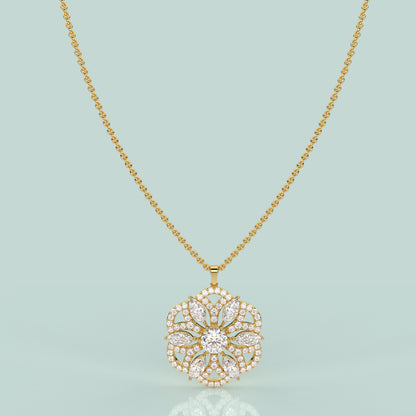 Clusters Moissanite Diamond 925 Silver Necklace