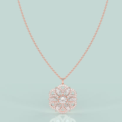 Clusters Moissanite Diamond 925 Silver Necklace