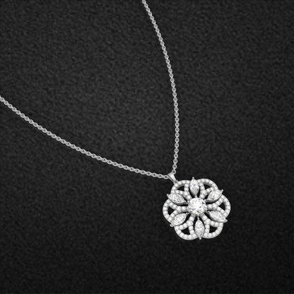 Clusters Moissanite Diamond 925 Silver Necklace