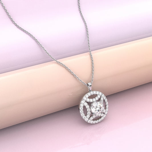 Cauer Moissanite Diamond 925 Silver Necklace