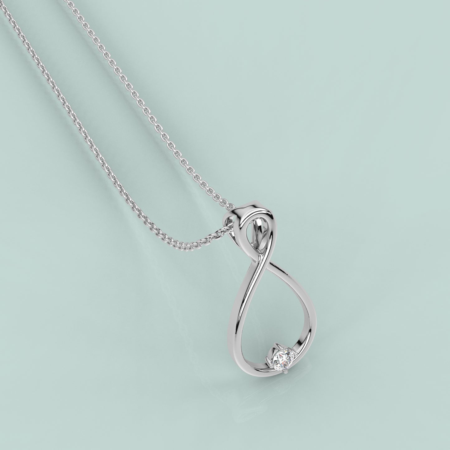 Single Stone 925 Sterling Silver Necklace