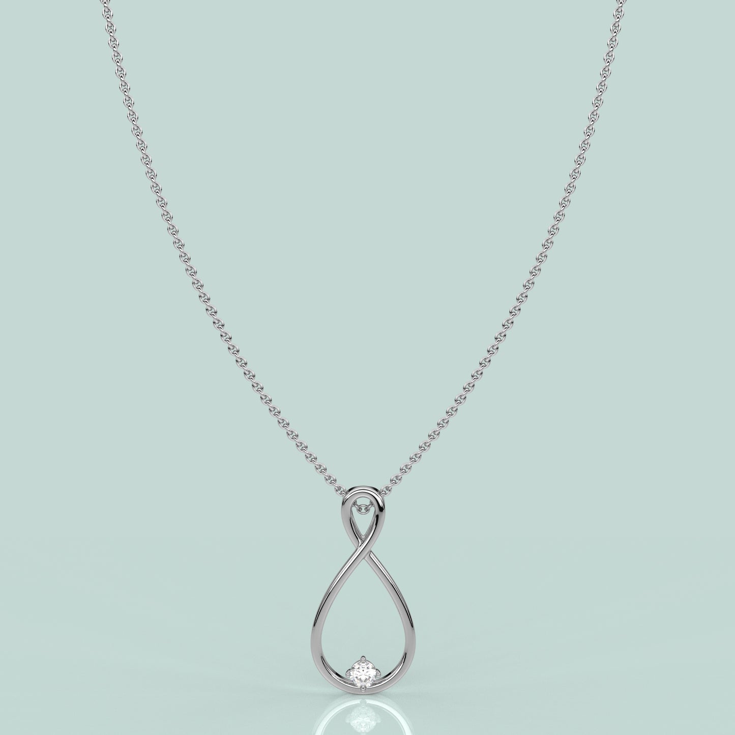 Single Stone 925 Sterling Silver Necklace