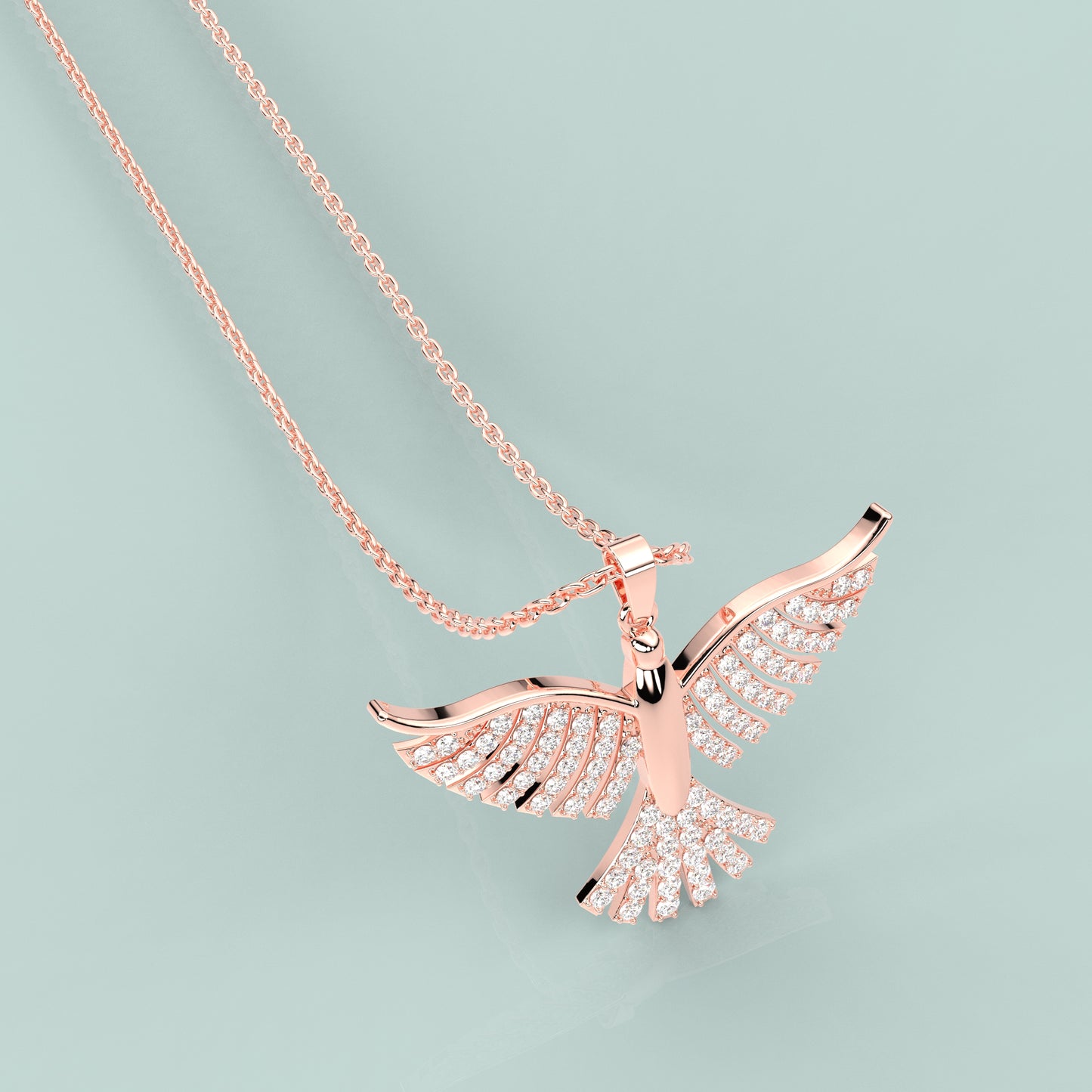 Rose Gold Bird 925 Silver Necklace