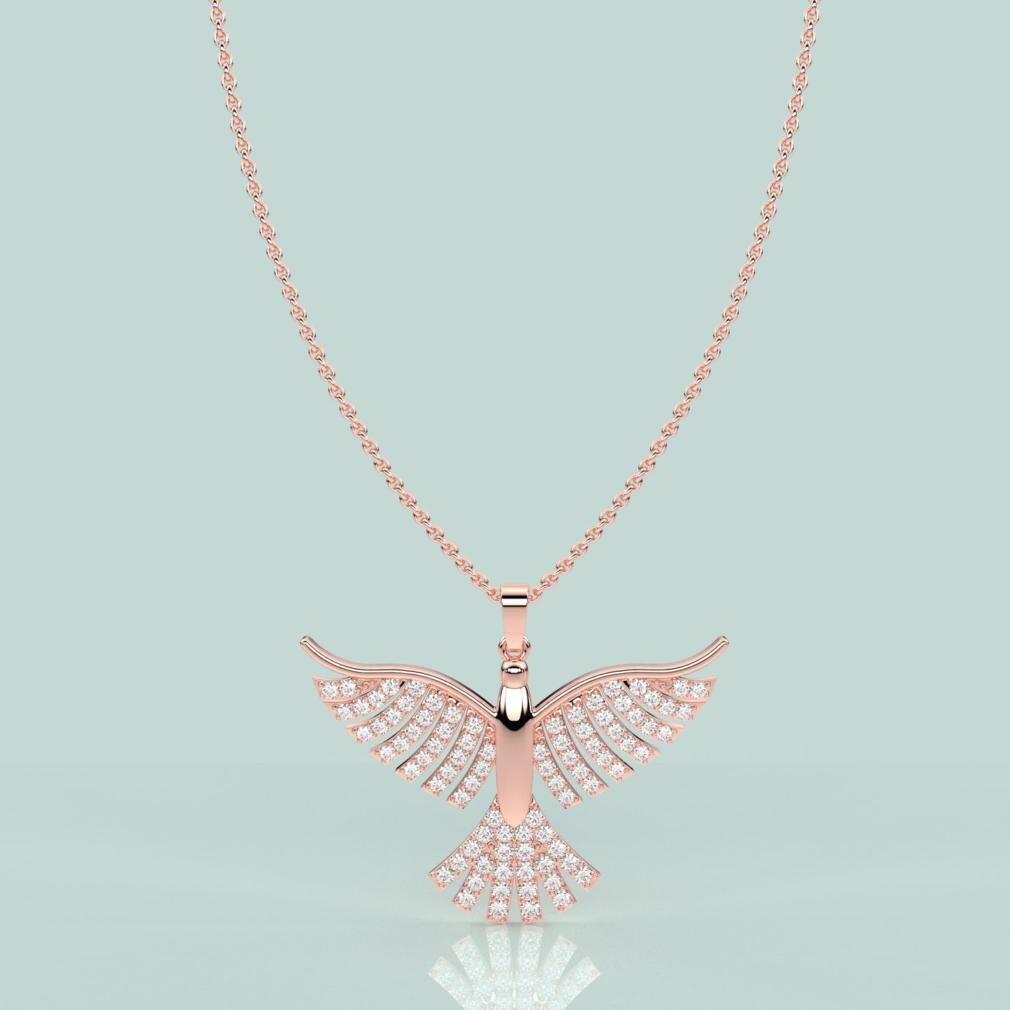 Rose Gold Bird 925 Silver Necklace