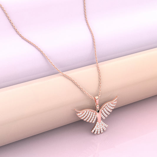 Rose Gold Bird 925 Silver Necklace