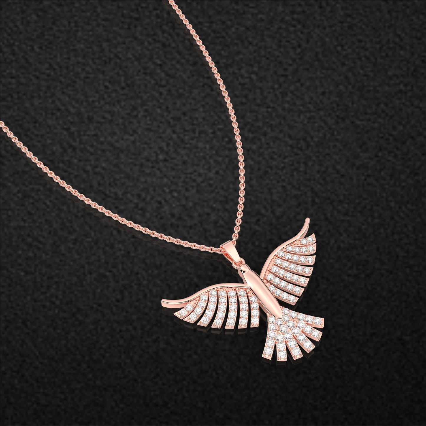 Rose Gold Bird 925 Silver Necklace