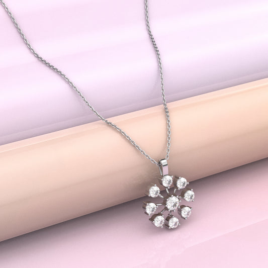 Daisy Flower Moissanite Diamond 925 Silver Necklace
