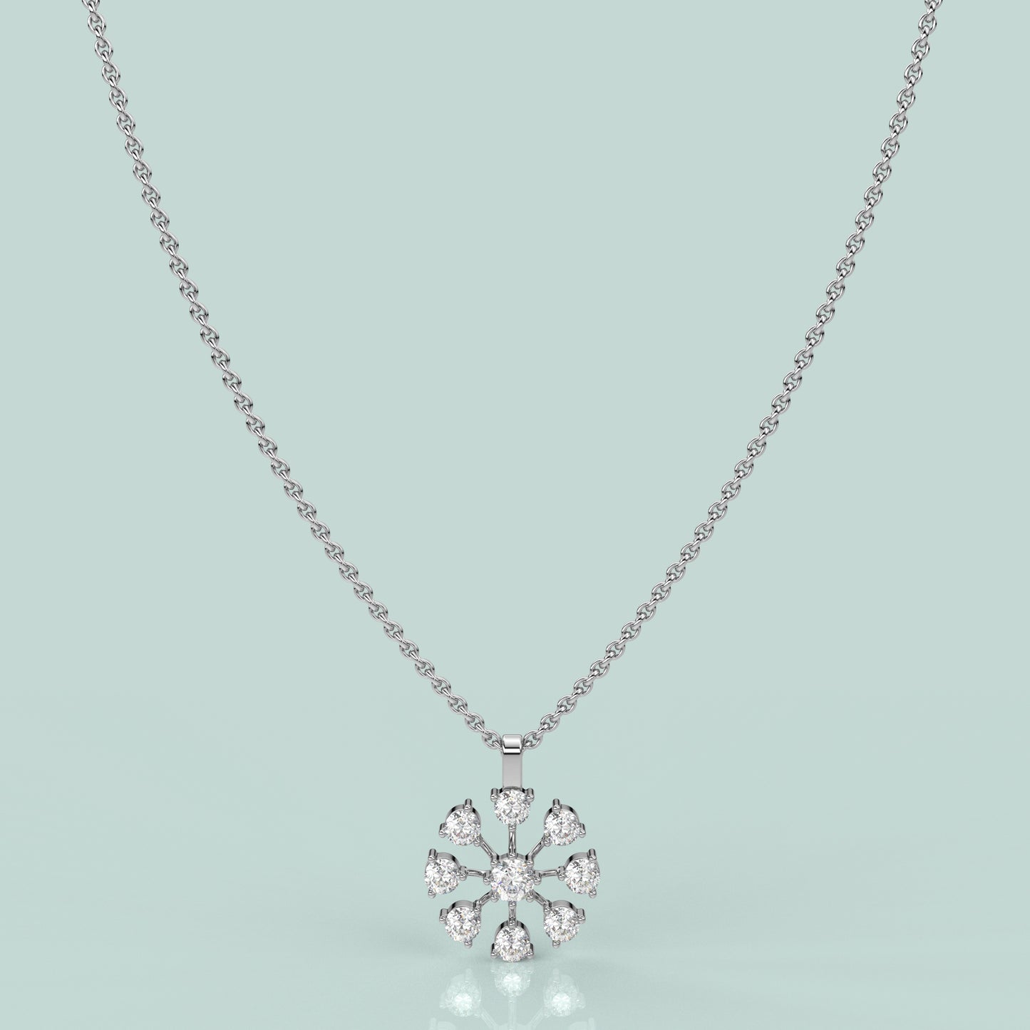 Daisy Flower 925 Sterling Silver Necklace