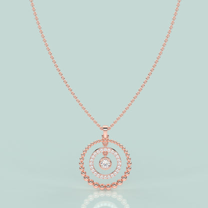 Round Beed Moissanite Diamond 925 Silver Necklace