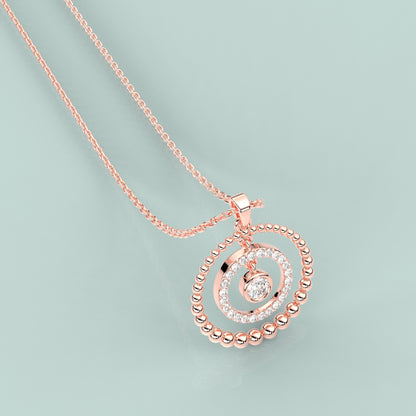 Round Beed Moissanite Diamond 925 Silver Necklace