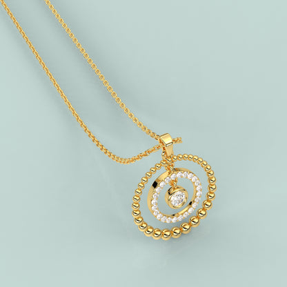 Round Beed Moissanite Diamond 925 Silver Necklace