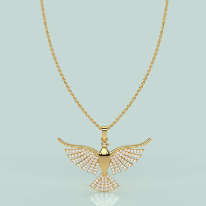 Bird Fly Moissanite Diamond 925 Silver Necklace