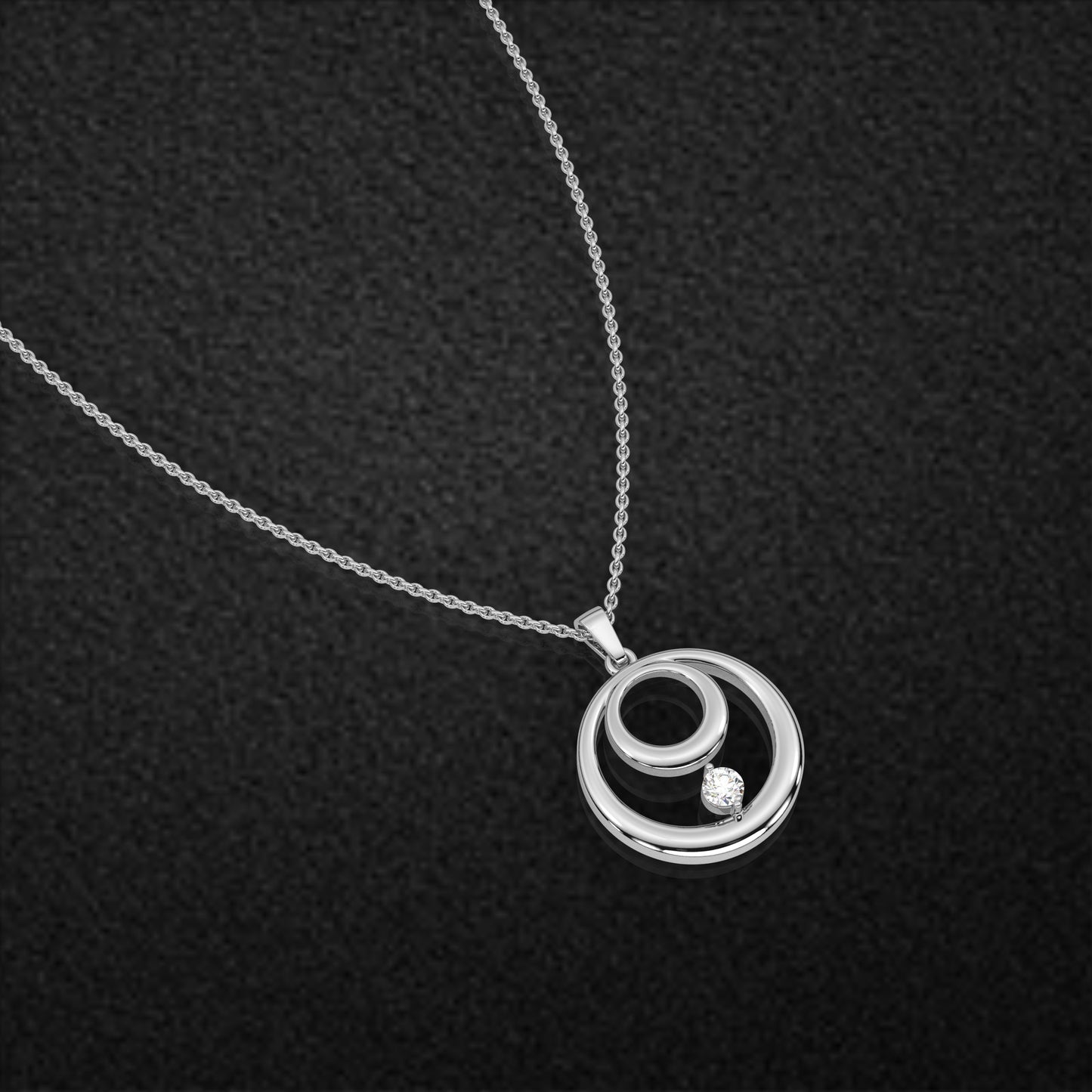 Dual circle 925 Sterling Silver Necklace