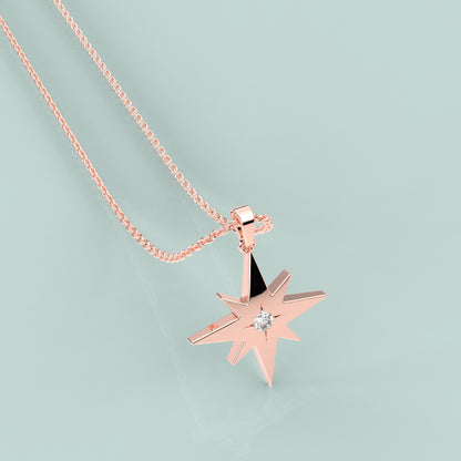 Sunstar Moissanite Diamond 925 Silver Necklace