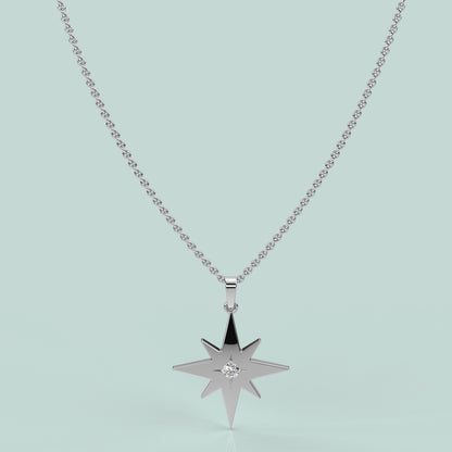Sunstar Moissanite Diamond 925 Silver Necklace