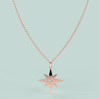 Sunstar Moissanite Diamond 925 Silver Necklace
