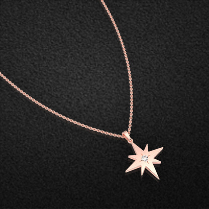 Sunstar Moissanite Diamond 925 Silver Necklace