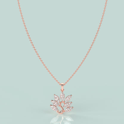 Leaf Design Moissanite Diamond 925 Silver Necklace