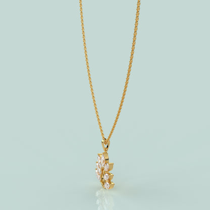 Leaf Design Moissanite Diamond 925 Silver Necklace
