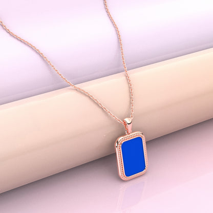 Emerald Shape 925 Silver Necklace