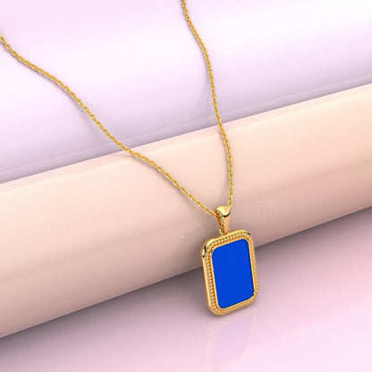 Emerald Shape 925 Silver Necklace