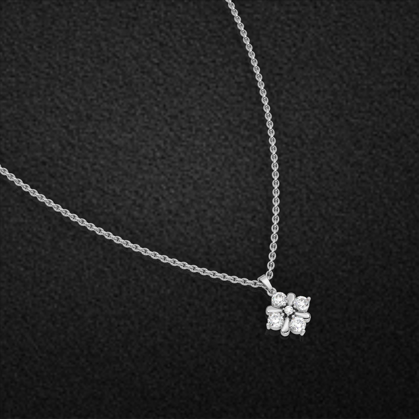 Four stone 925 Sterling Silver Necklace