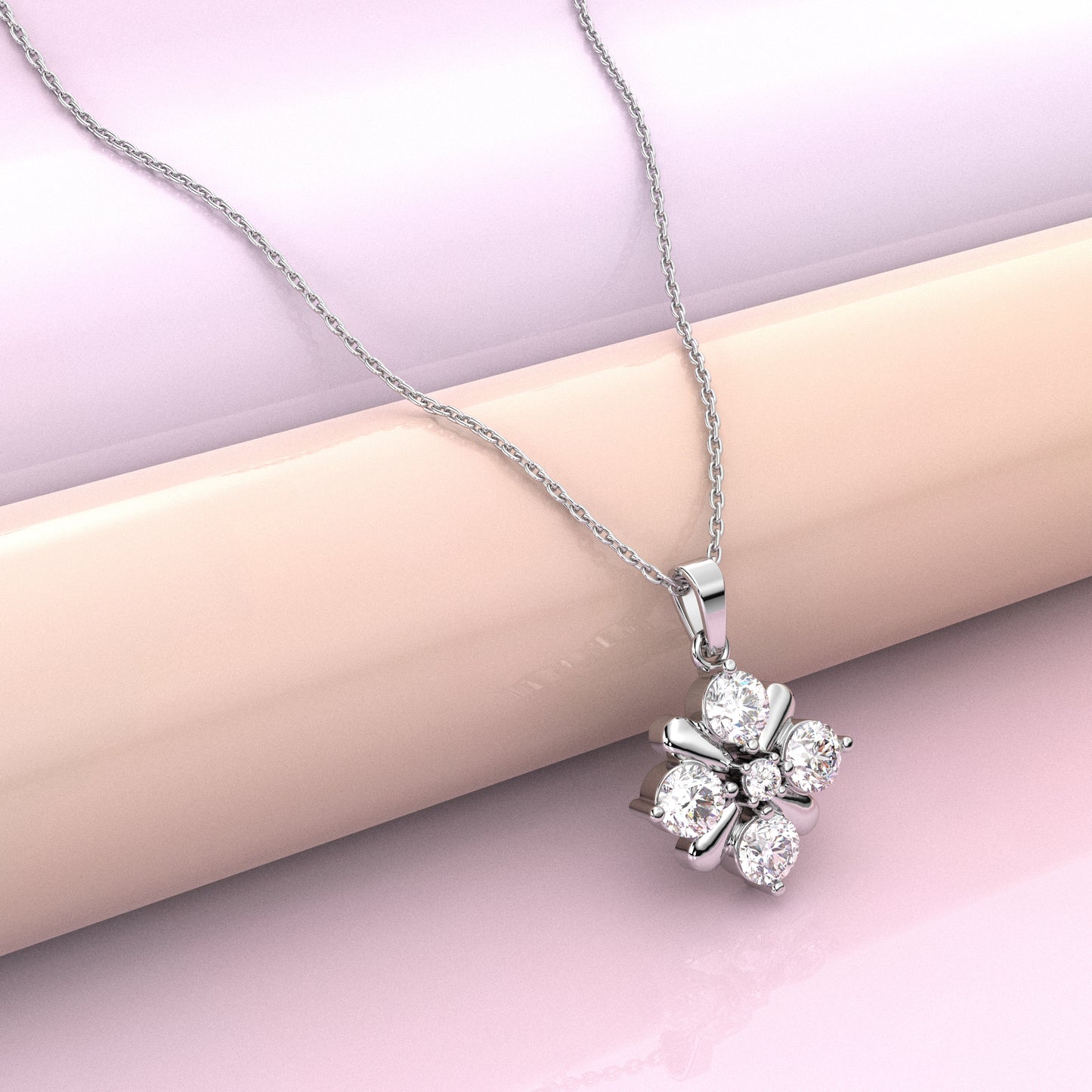 Four stone 925 Sterling Silver Necklace