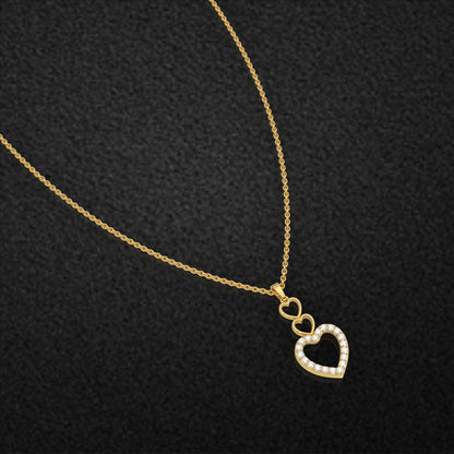 Yellow gold Heart Moissanite Diamond 925 Silver Necklace