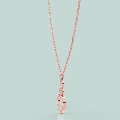 Rose gold Triple Heart Moissanite Diamond 925 Silver Necklace