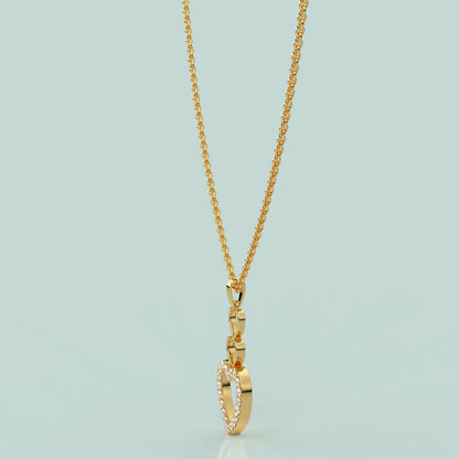 Yellow gold Heart Moissanite Diamond 925 Silver Necklace