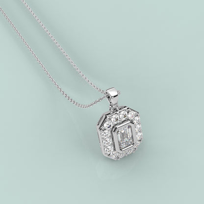 Baguette Moissanite Diamond 925 Sterling Silver Pendant