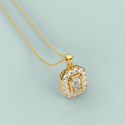 Baguette Moissanite Diamond 925 Sterling Silver Pendant