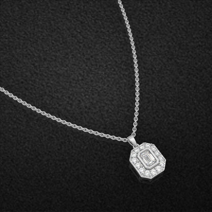 Baguette Moissanite Diamond 925 Sterling Silver Pendant
