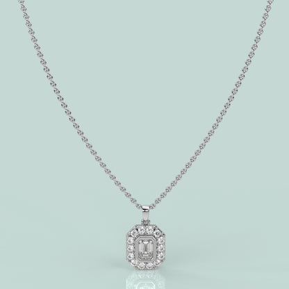 Baguette Moissanite Diamond 925 Sterling Silver Pendant